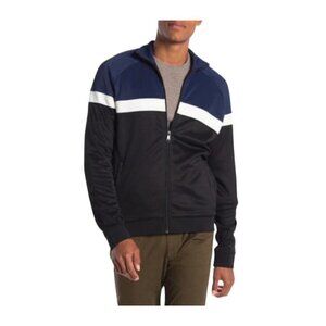 Vince Mens Black Blue Full Zip Collared Pockets Light Track Jackets Sz M New
